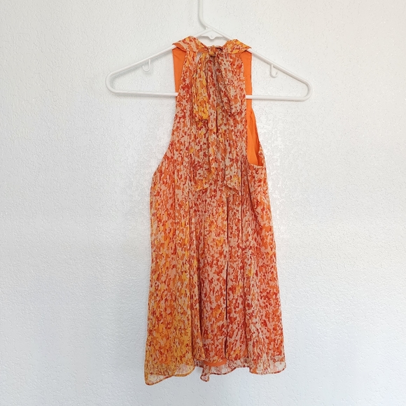 Eci New York halter top orange yellow beads embellish - Picture 2 of 7